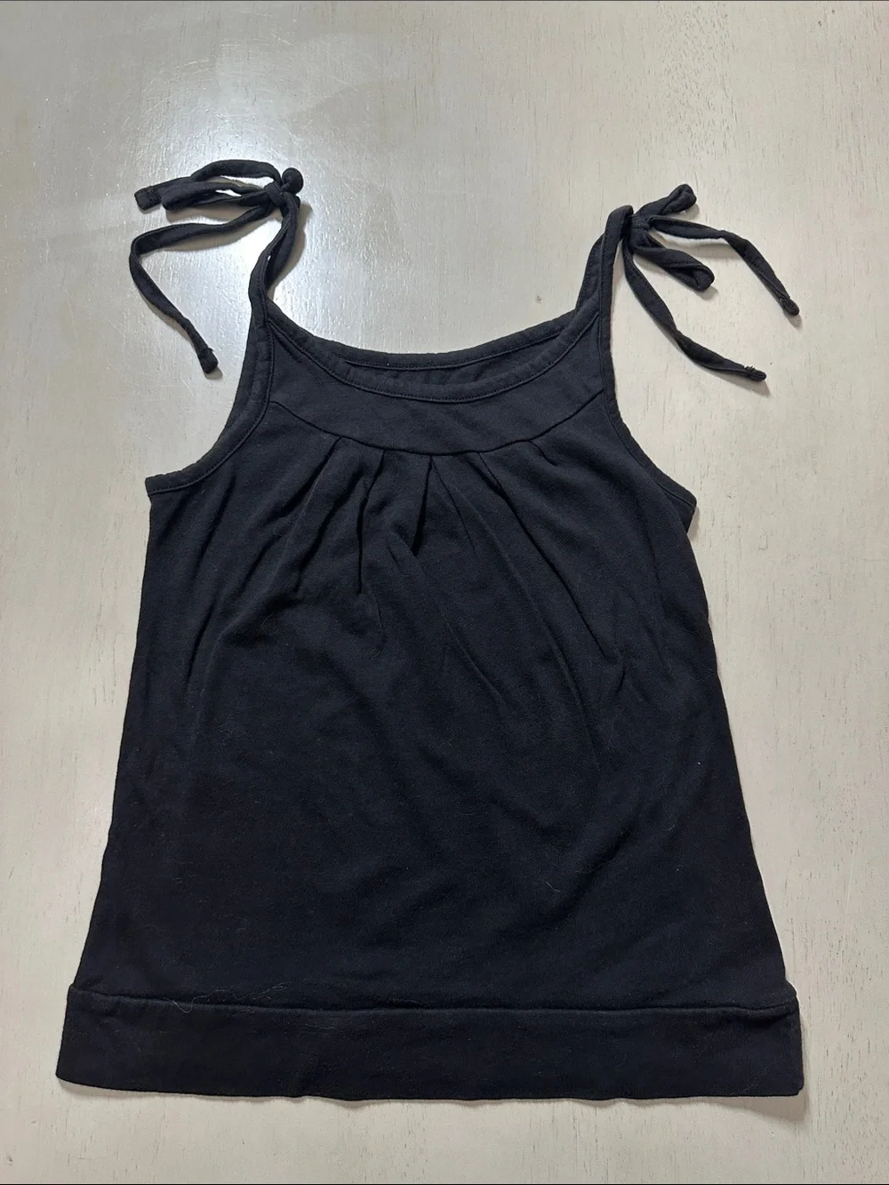 Old Navy Girls Black Tie Strap Tank Top Cami - Child Small 6-7 - Great Cond